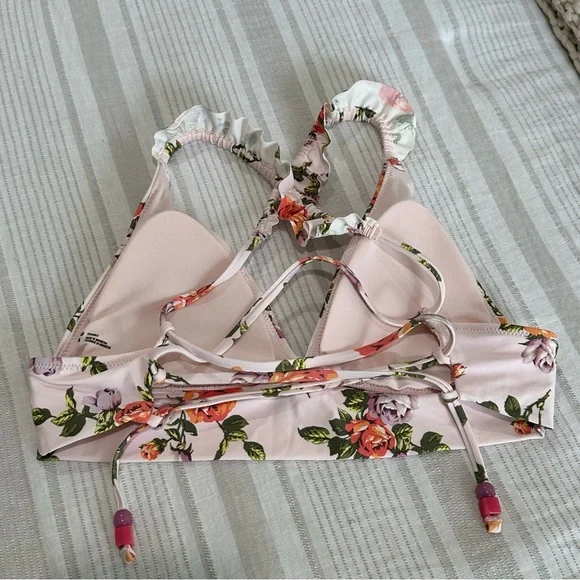 Aerie Light Pink Floral Bikini Top. NWT. - Picture 4 of 10